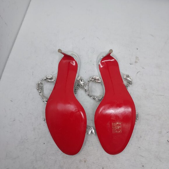 Christian Louboutin Just Jewel Silver Bridal Wedding PVC Heel Sandal - Picture 2 of 13